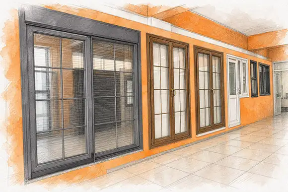Ayyıldız Cam pencere sistemleri showroom çizimi